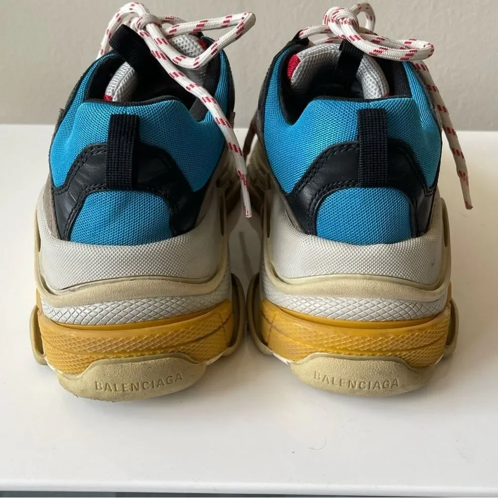 BALENCIAGA Triple‎ S Sneaker 'Blue Red' Size 9